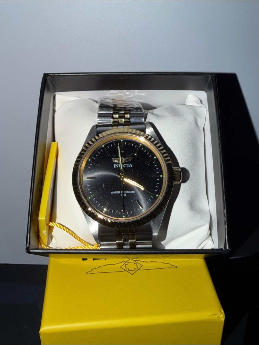Invicta Two-Tone Black Dial Men’s Bracelet Watch